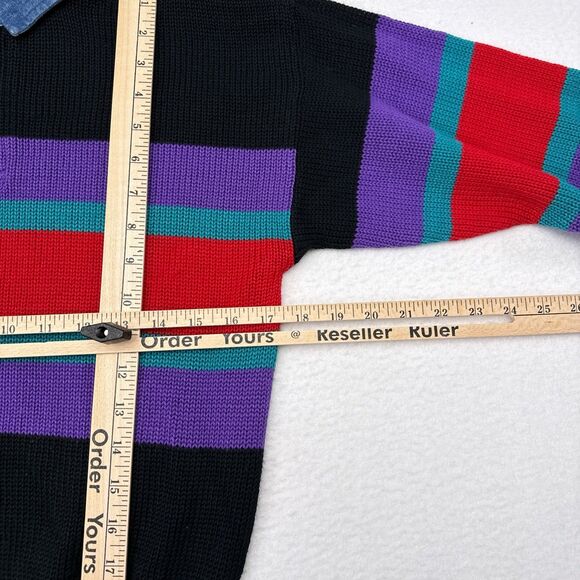 Vintage Apparatus Sweater Womens Size Medium Striped Knit Pullover Collared‎ - Picture 7 of 8